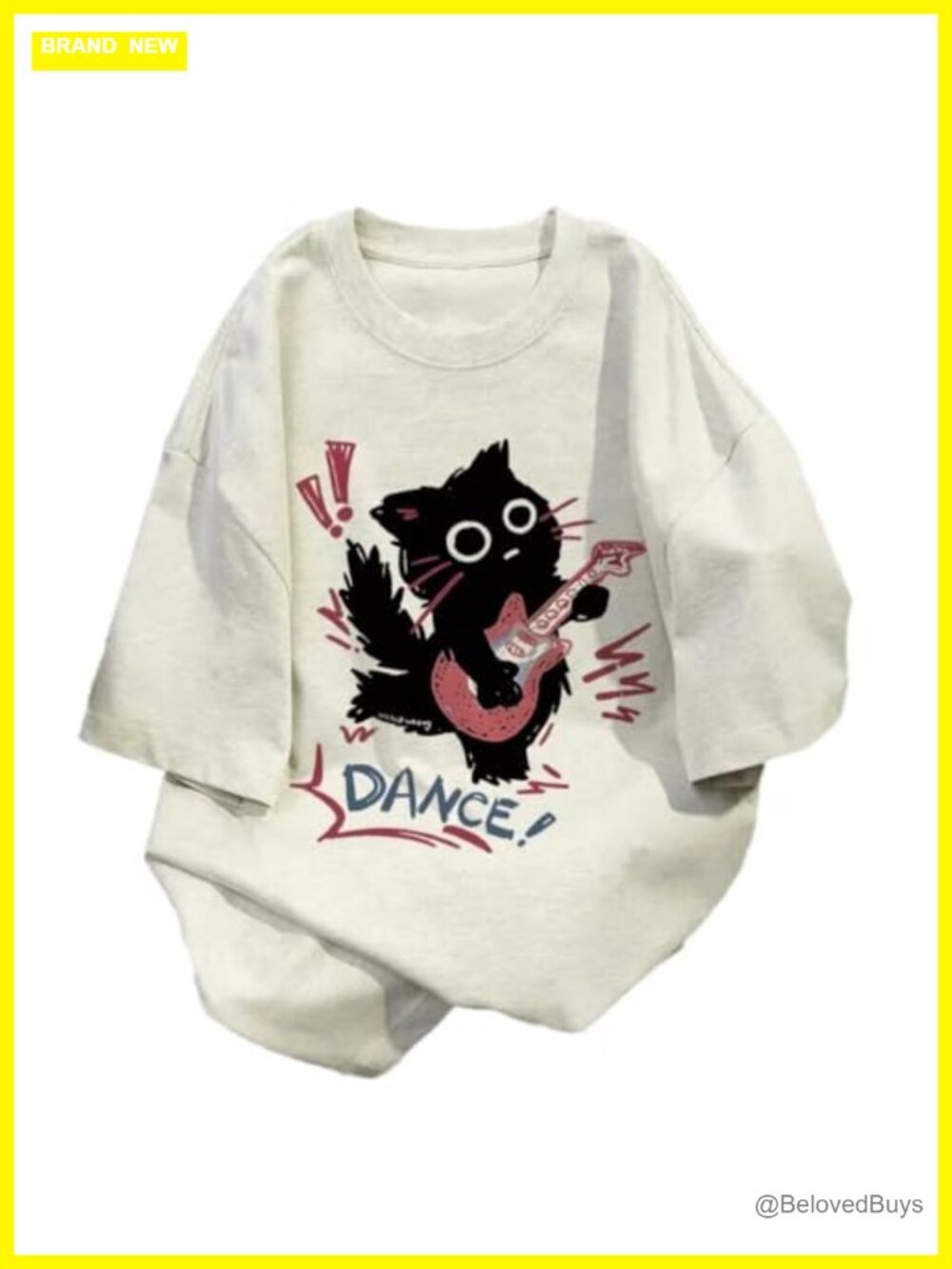 Oversized Cat Graphic T-Shirt Y2K Harajuku Streetwear Emo Grunge Tee